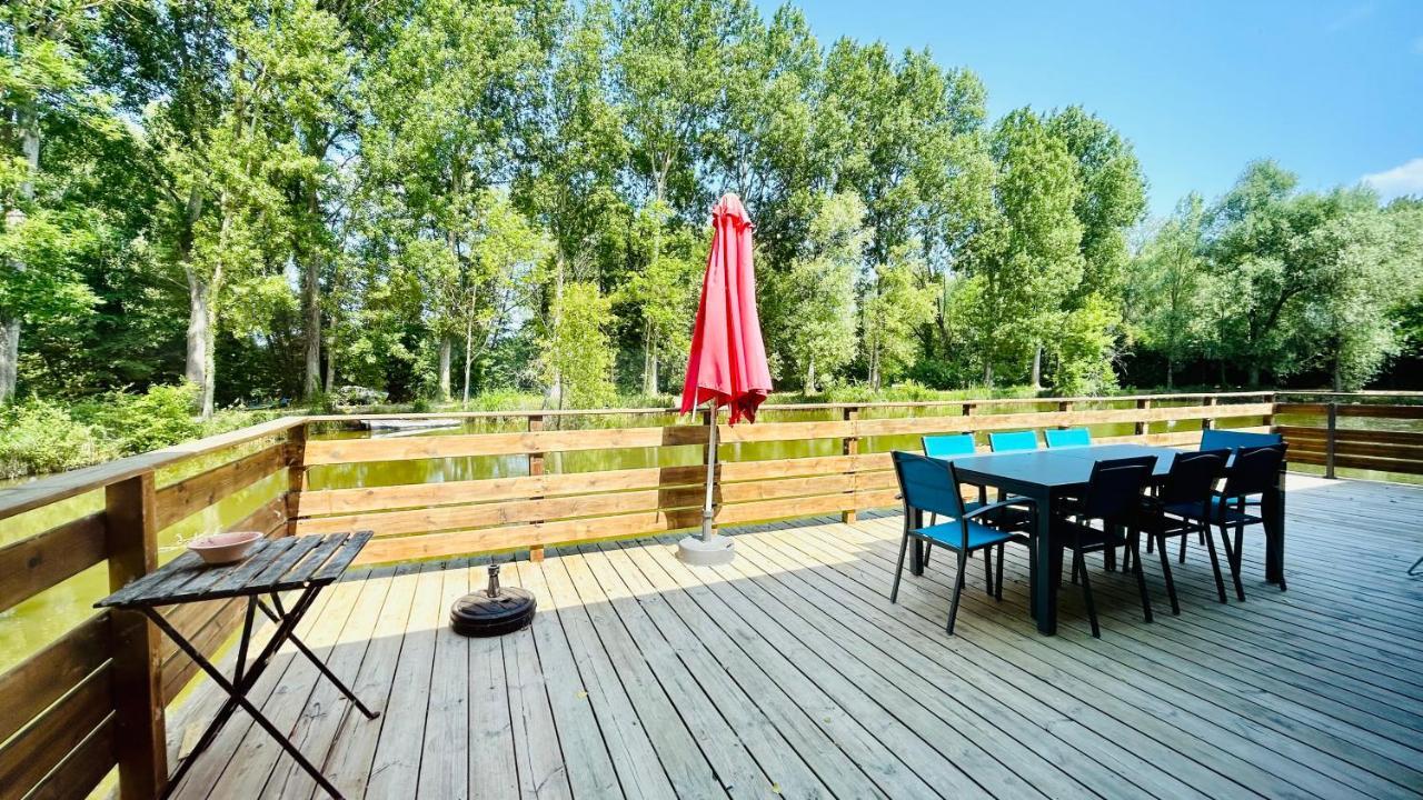 Chalet avec terrasse sur pilotis vue sur l'étang Rue  Exterior foto